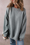 Medium Grey Side Split Drop Shoulder Oversized Sweatshirt