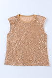 Sequin Round Neck Tank Top