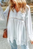 Bell Sleeves Crochet Insert Blouse