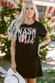 Robe t-shirt tendance noire Nashville Music Festival