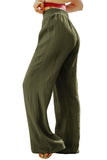 Pantalon large texturé vert froissé