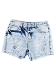 Distressed Bleached Denim Shorts