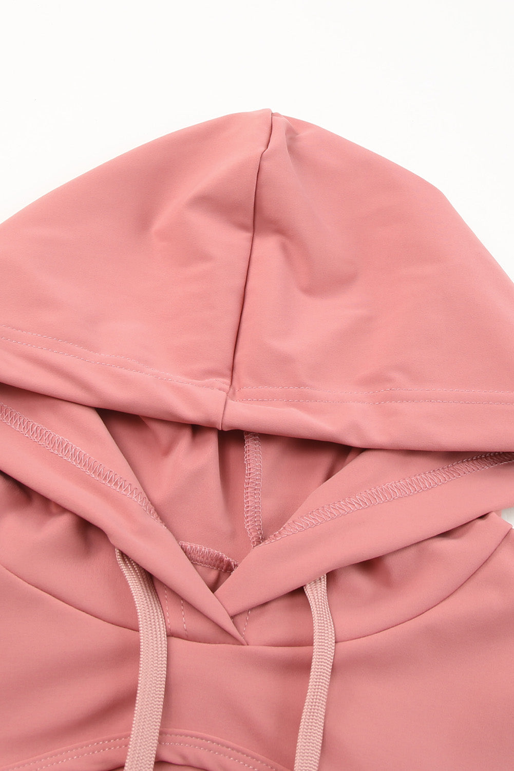 Cutout Cropped Sporty Drawstring Hoodie