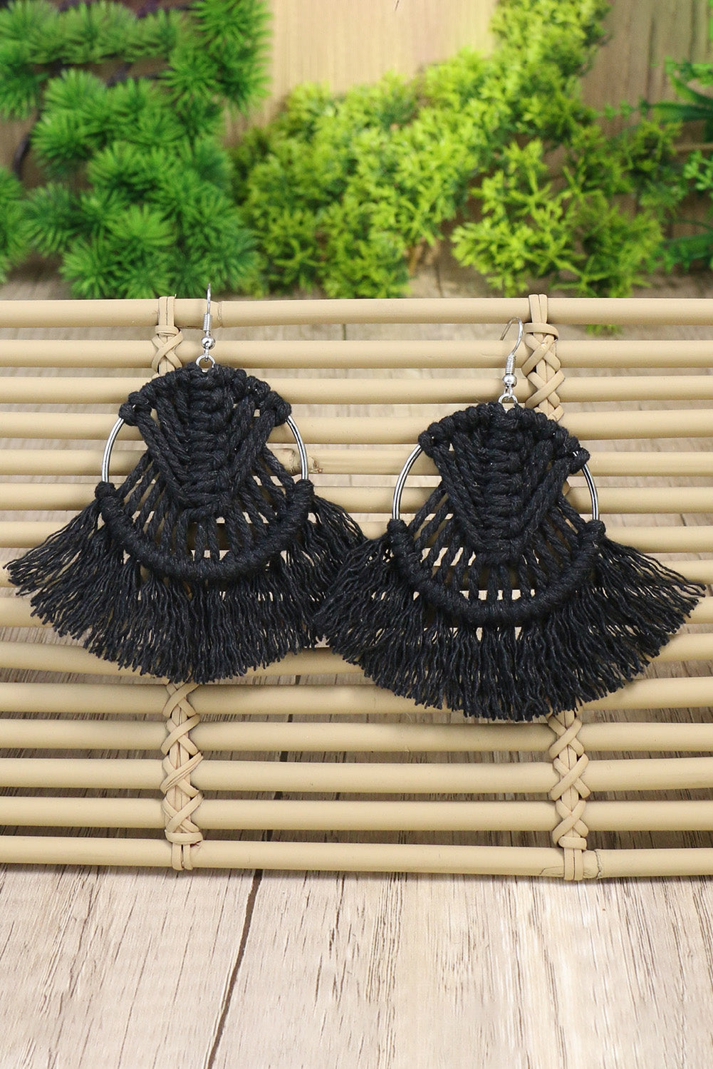 Crochet Tassel Fan-shaped Drop Earrings