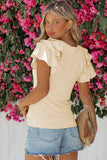 Plain Tiered Ruffled Short Sleeve T Shirt