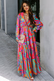 Multicolor Wild Lotus Ruffle Tiered Maxi Dress