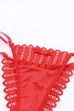 3pcs Heart Print Mesh Splice Sexy Lingerie Set