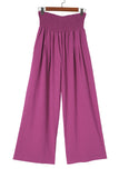 Pink Textured High Waist Wide Leg Plus Size Pants