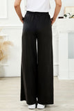 Mineral Washed  Drawstring Retro Wide Leg Pants