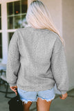 Cable Textured Drop Shoulder Pullover Sweatshirt