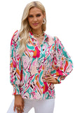 Paisley Print 3/4 Lantern Sleeve Shirt