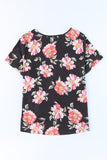 Plus Size Floral Print Twist Knot Top