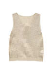 V Neck Fishnet Hollow-out Knitted Tank Top