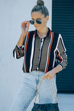 White Navy Striped Modern Women Shirt