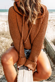 Drawstring Knit Hooded Sweater