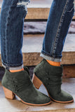 Criss Cross Slip-on Point Toe Heeled Boots