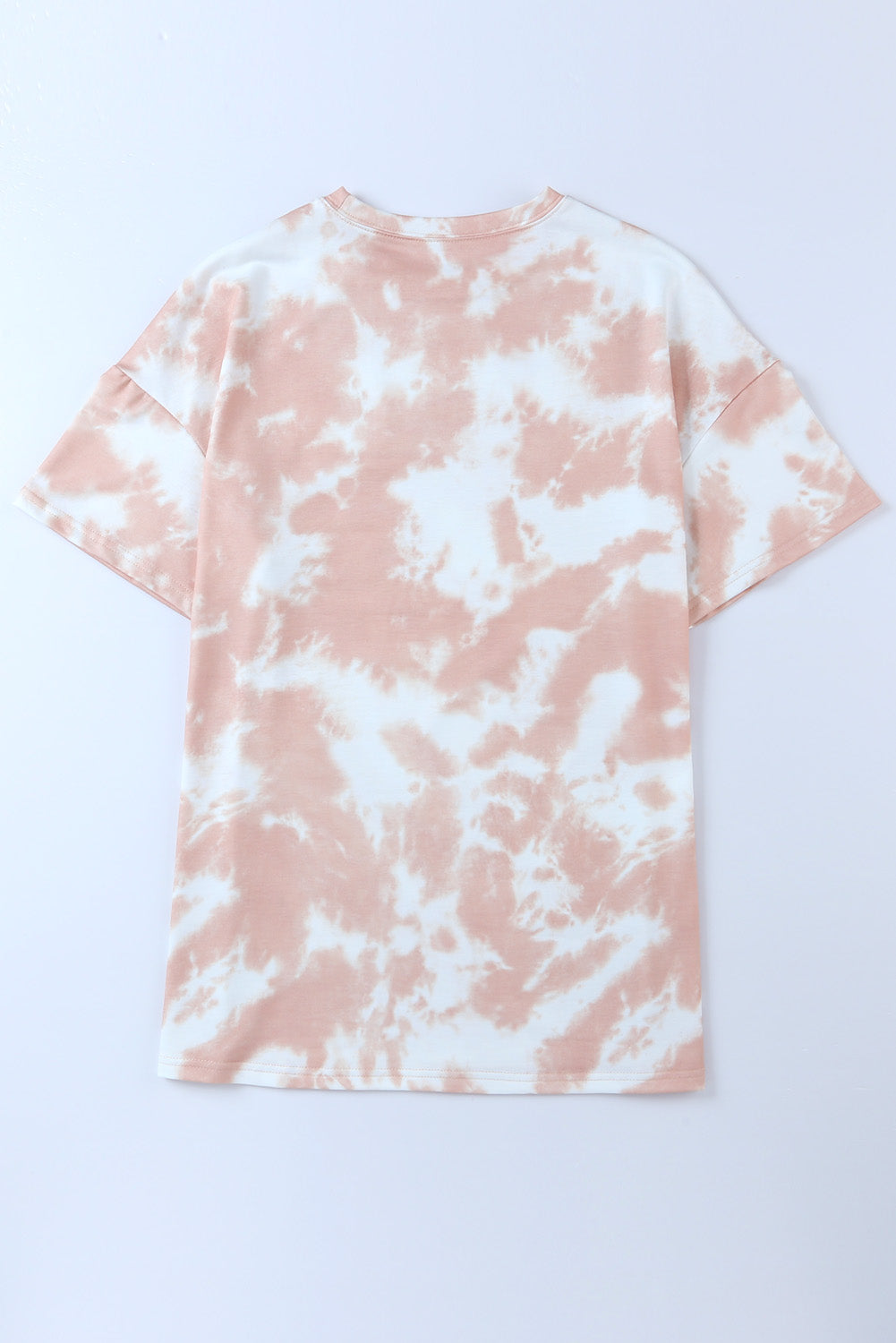 Haut blanc à manches courtes et col rond tie-dye 