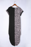 Rose Leopard Patchwork Tie Strap Tank Top