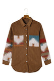 Aztec Pattern Corduroy Shacket