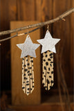 Fuzzy Leopard Shooting Star Earrings