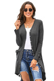 Selected Button Pocketed High Low Cardigan