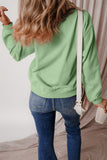 Russet Orange Solid Fleece Lined Drop Shoulder Terry Sweatshirt