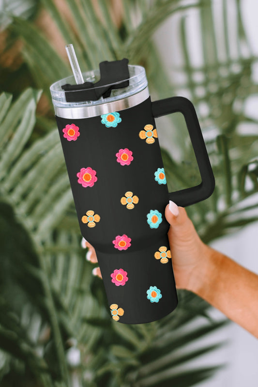 Cute Florets 304 Stainless Double Layer Thermos Cup