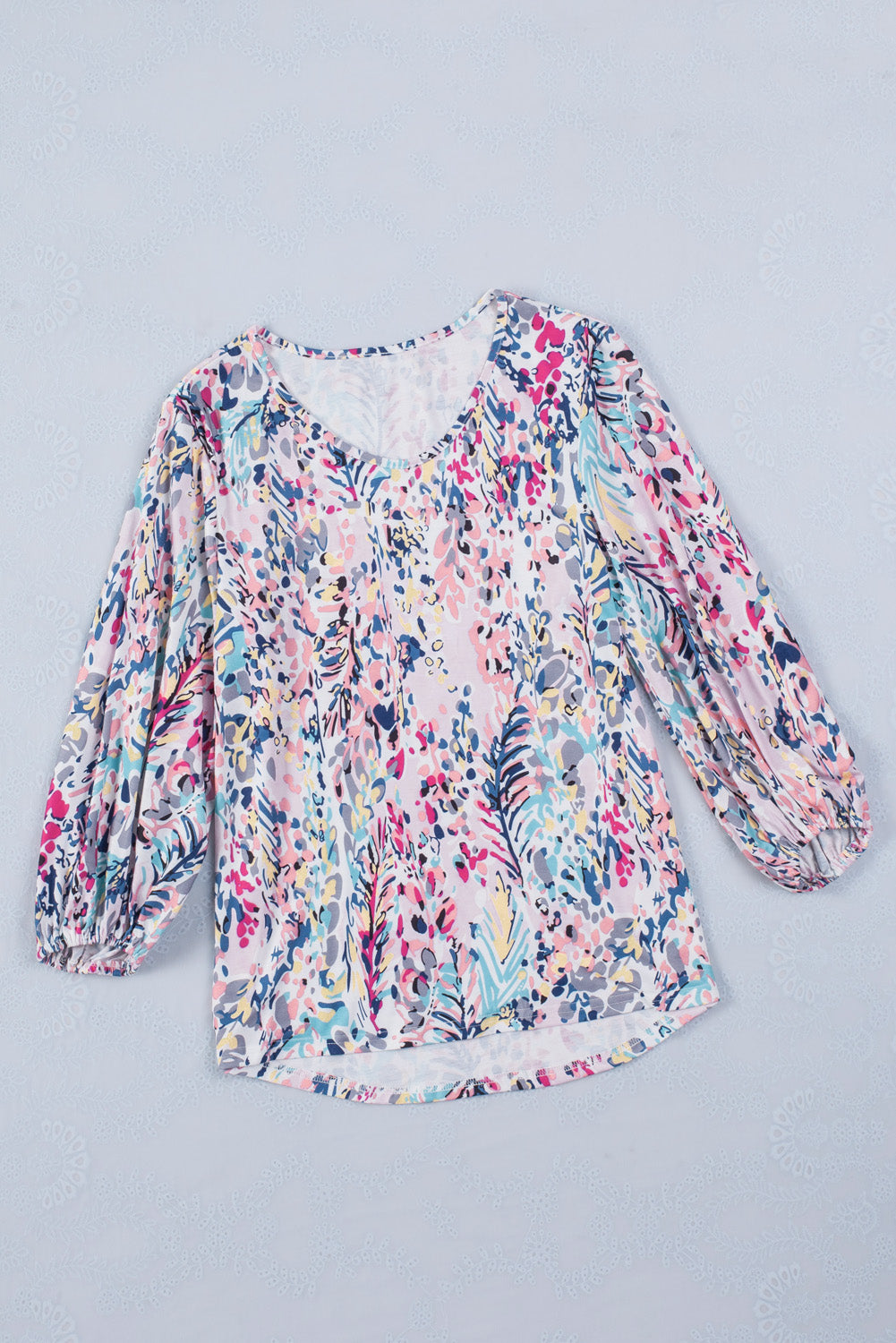 Floral Print Ruffle Sleeve Babydoll Top