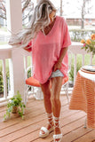 V Neck Half Sleeves Loose Knitted Top