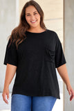 Splatter Allover Plus Size Pocketed T-shirt