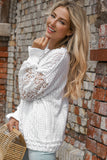 Crochet Lace Pointelle Knit Sweater