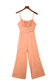 Spaghetti Straps Backless Knot Wide-Leg Jumpsuit