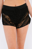 Hollow Out Lace Overlay Swim Short Bottom