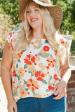 Floral Print Ruffled Flutter Sleeve Blouse