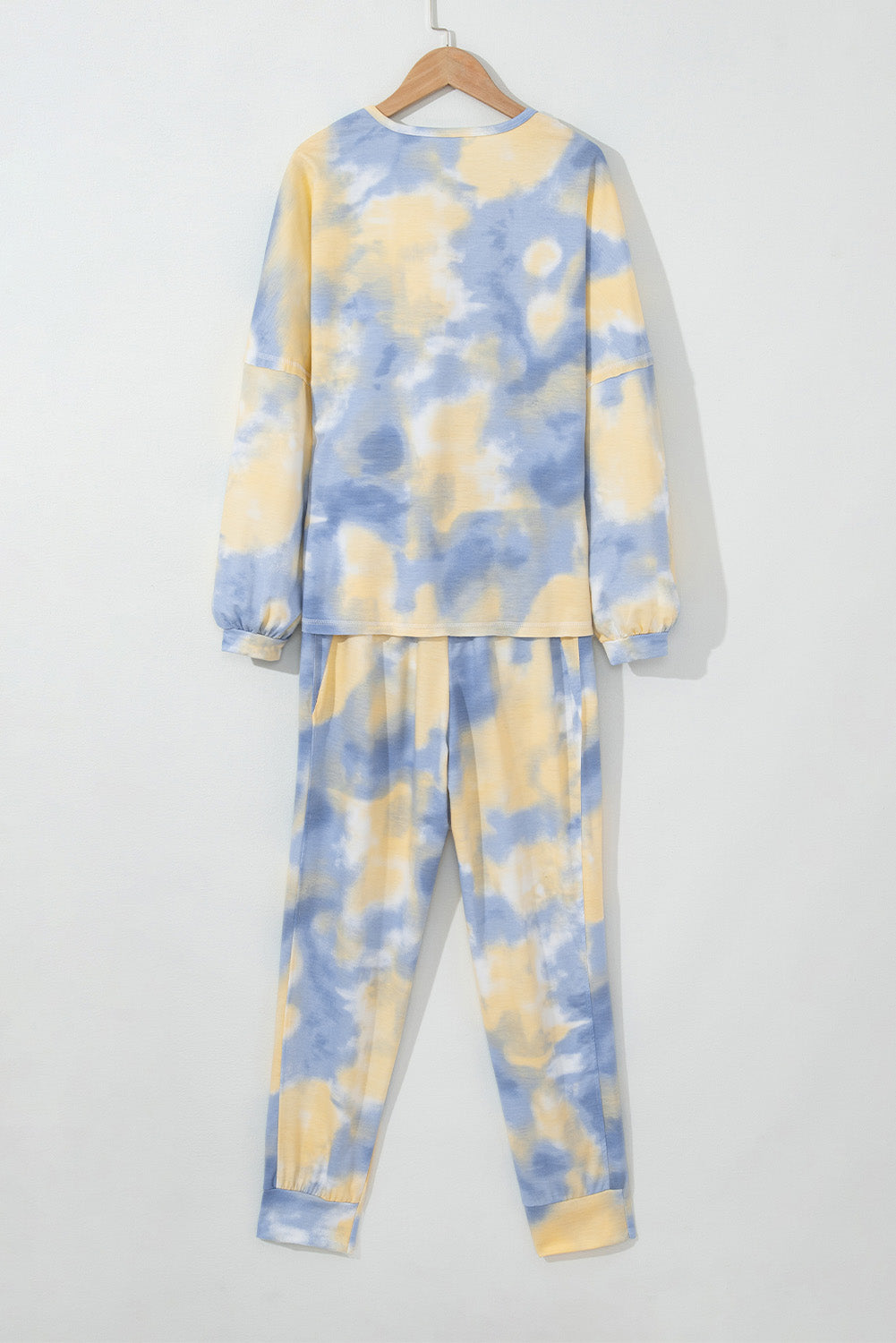 Tie Dye Henley Top and Drawstring Pants Outfit