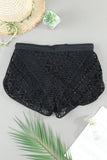 Hollow Out Lace Overlay Swim Short Bottom