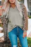 Mocha Print Waffle Knit Long Sleeve Top