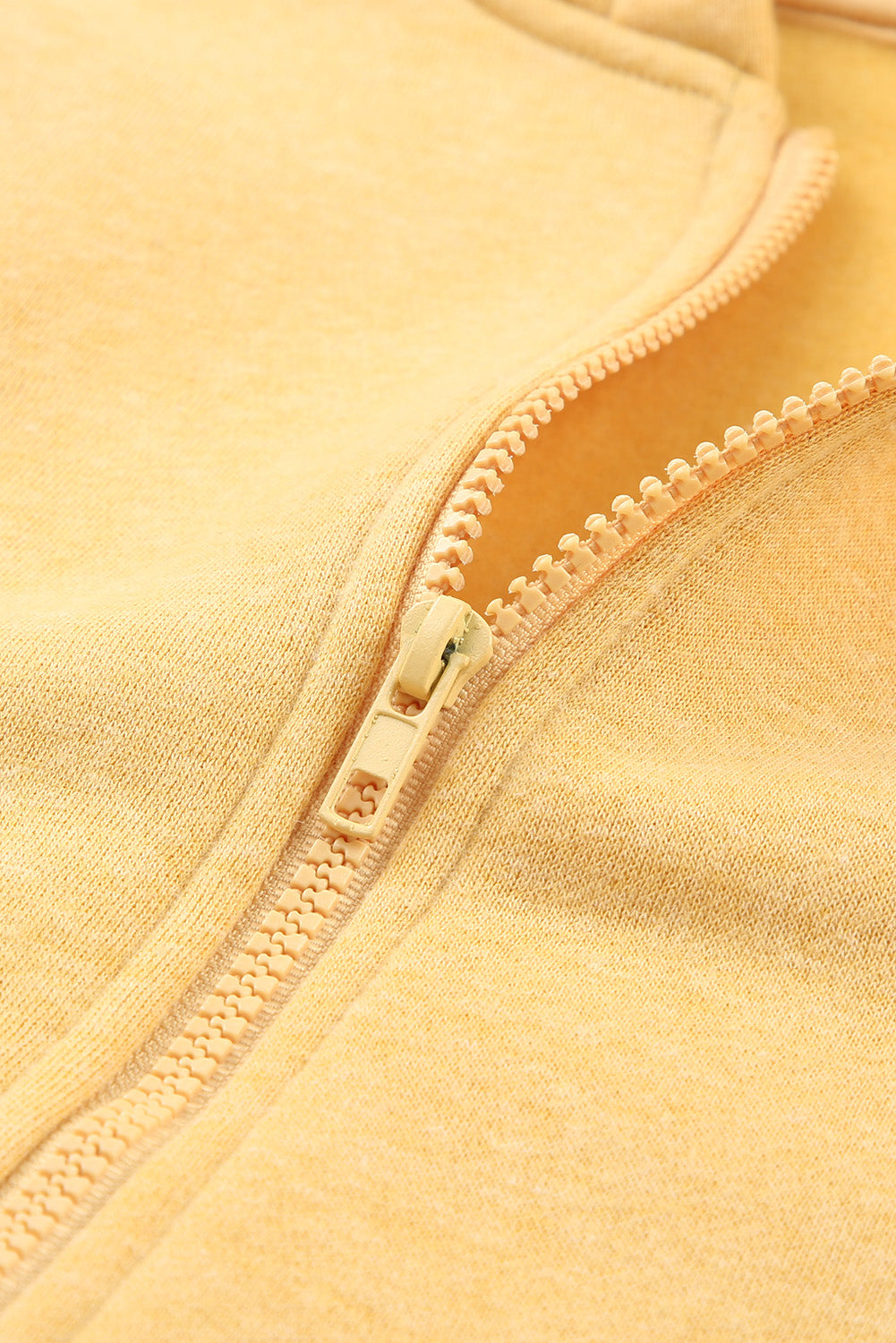 Zip Closure Drawstring Cinched Cropped Hoodie