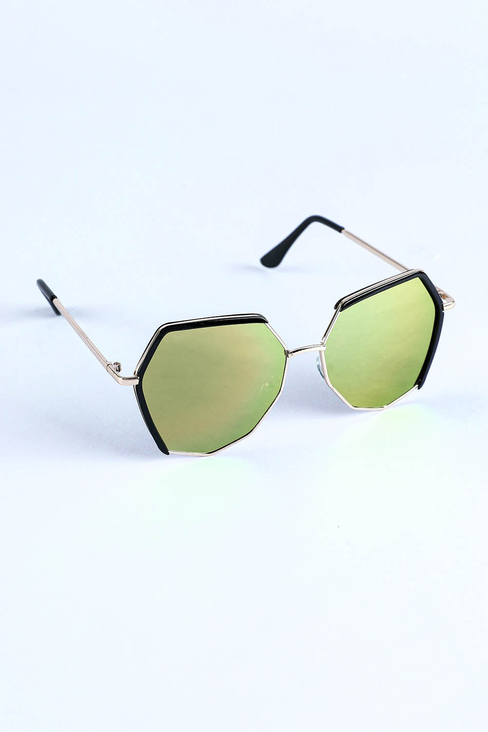 Metal Frame Oversized Polygon Sunglasses