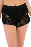 Hollow Out Lace Overlay Swim Short Bottom