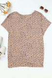 Plus Size Cheetah Print Twisted T-shirt