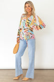 Tropical Fish Skin Crinkle Long Sleeve Shirt