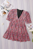 Vintage Puff Sleeve Side Pockets Floral Dress