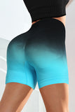 Ombre High Waist Tummy Control Fitness Shorts