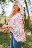 Animal Floral Mix Print Cape Top