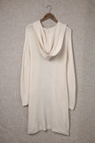 Hooded Pockets Open Front Knitted Cardigan