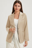 Pocketed Single Button Lapel Neck Blazer