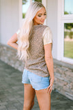 Print Sequin Patchwork T Shirt