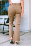 Raw Hem High Waist Flare Jeans