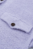 Veste chemise violette boutonnée en peluche avec poches